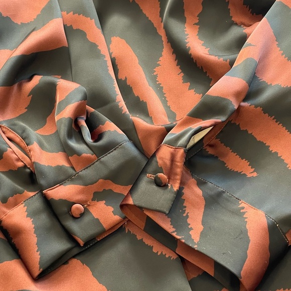 House of Harlow 1960 Brown and Black Zebra Print Long Sleeve Mini Dress, Size L - Picture 11 of 15